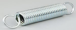 Helical tension spring with English loops DIN 2097 Spring steel Zinc plated