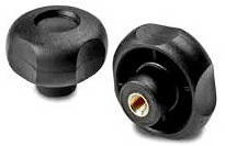Four-lobe knob with brass thread insert Glass-fibre reinforced plastic
