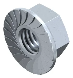 Self-locking hexagon nut with toothed flange Steel Zinc flake Cr<sup>6+</sup>free - ISO 10683 flZnnc 8/10