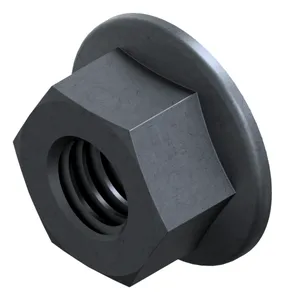 Self-locking hexagon nut with ribbed flange Steel Plain 10