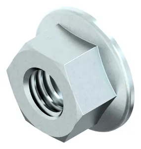 Self-locking hexagon nut with ribbed flange Steel Zinc plated 10