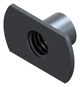 Weld nut with smooth flange Steel Plain