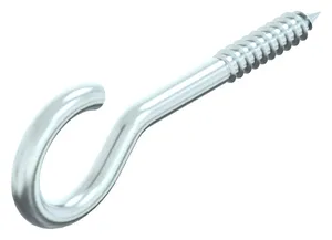 Cup hook with wood screw thread, with small hook Steel Zinc plated