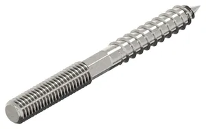 Dowel screw with hexagonal shank, Stainless steel A2