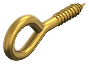 Screw eye with wood screw thread Brass