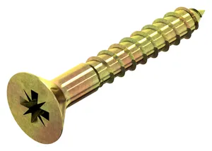 Cross recessed small countersunk head screw for chipboard Steel Zinc plated yellow passivated