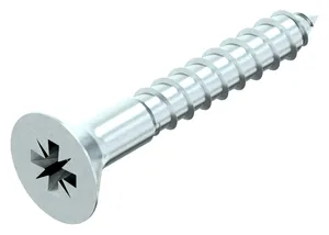 Cross recessed countersunk head screw with hole for chipboard Steel Zinc plated