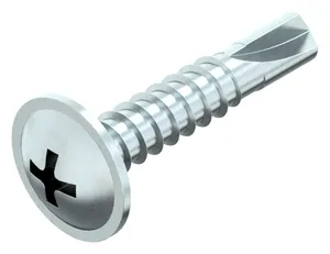 Self drilling cross recessed screw for back panels Steel Zinc plated