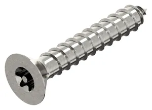 SECURITY Hexalobular socket countersunk head tapping screw with pin Stainless steel A2