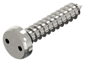 SECURITY Pan head tapping screw with 2 holes Stainless steel A2