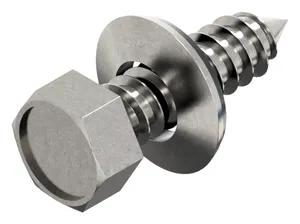 Cladding screw with sealing washer 22mm cone point Stainless steel A2 cone point 6,5X130MM