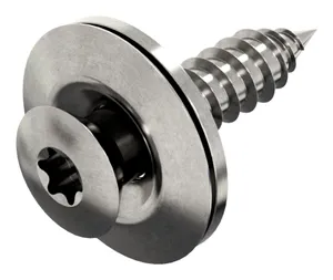 Woodscrew with washers hexalobular Stainless steel A2 ring ø=15mm