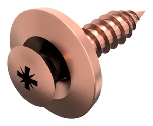 Woodscrew with washer Pozidriv Stainless steel A2 Copper plated ring ø=15mm