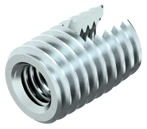 Self-cutting threaded insert type 302 Steel Case-hardened Zinc plated