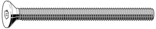 SECURITY Verzonkenkop schroef binnenzeskant met pin Roestvaststaal (RVS) A2