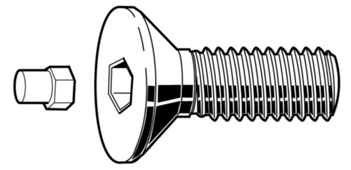 Hexagon countersunk head screw with plug