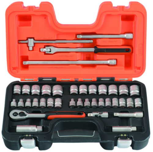 Bahco Socket Set with Hex Profile in HDPE Case 3/8" Drive 38-Piece