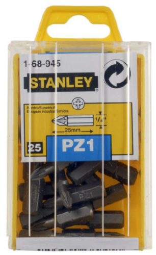 Stanley Bit 1-68-945 25mm PZ1 25 pieces