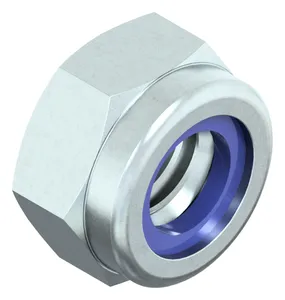 Prevailing torque type hexagon nut with non-metallic insert MF DIN 985 Steel Zinc plated |5| M10X1,00