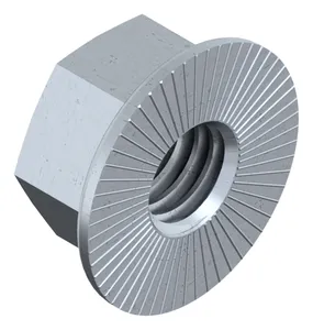 Self-locking hexagon nut with ribbed flange Steel Zinc flake Cr<sup>6+</sup>free - ISO 10683 flZnnc 10