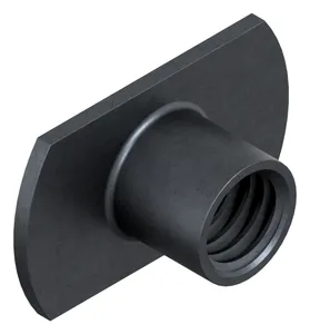 Weld nut with smooth flange Steel Plain