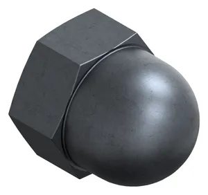 Hexagon domed cap nut, high type DIN 1587 Steel Zinc plated black passivated 6 M8