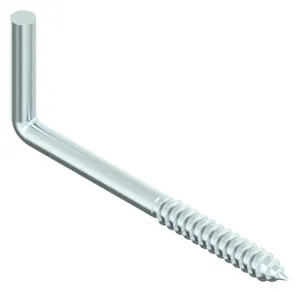 Square hook with wood screw thread Steel Zinc plated