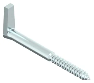 Square hook with wood screw thread, heavy, with cross recess Steel Zinc plated