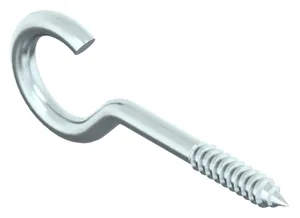 Cup hook with wood screw thread, with small hook Steel Zinc plated