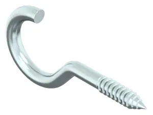 Cup hook with wood screw thread Steel Zinc plated