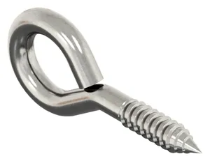 Screw eye with wood screw thread Stainless steel A2