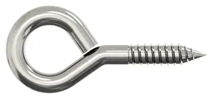 Screw eye with wood screw thread Stainless steel A2