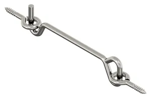 Gate hook with 2 screw eyes Stainless steel A2