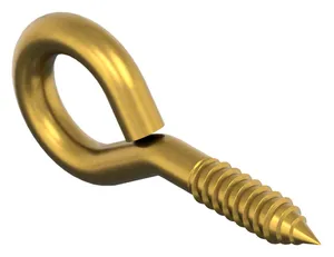 Screw eye with wood screw thread Brass