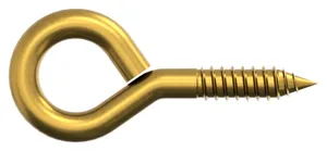 Screw eye with wood screw thread Brass