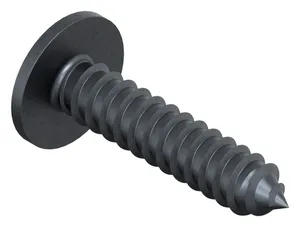 Cross recessed mushroom head tapping screw with flange Steel Zinc plated black passivated