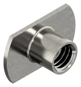 Weld nut with smooth flange Stainless steel A2