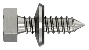 Cladding screw with sealing washer 22mm cone point Stainless steel A2 cone point 6,5X130MM