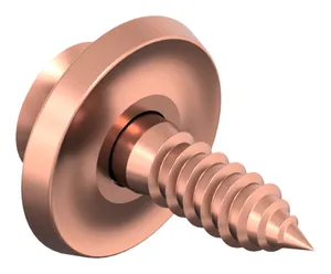 Woodscrew with washer Pozidriv Stainless steel A2 Copper plated ring ø=15mm