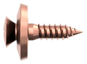 Woodscrew with washer Pozidriv Stainless steel A2 Copper plated ring ø=15mm