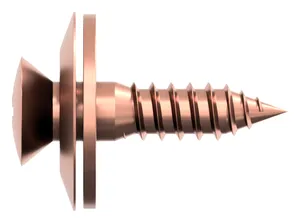 Tornillo para madera/3TG arandela PZ Acero inoxidable (Inox) A2 Cobreado anillo ø=15mm