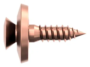 Woodscrew with washer hexalobular Stainless steel A2 Copper plated ring ø=15mm