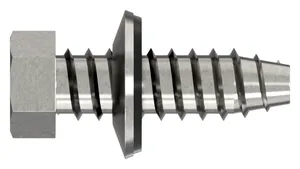 Cladding screw with sealing washer 16mm  Stainless steel A2 punta plana