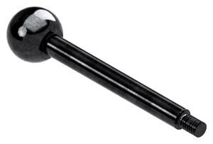 Gear lever handle with ball knob, straight Free-cutting steel Black Oxide