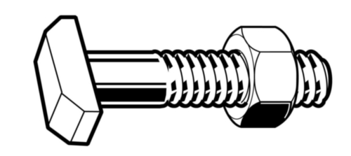 T-head bolt with nut DIN 261/555 Steel Plain 4.6