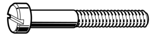Bolcilinderkop schroef met zaaggleuf UNC ASME B18.6.3 ASME B18.6.3 Roestvaststaal (RVS) A2 (AISI 304/18-8) #12-24X1/2
