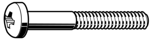 Șuruburi ASME B18.6.3 cu cap cilindric locaș cruce, filet UNC ASME B18.6.3 Oțel inoxidabil A2 (AISI 304/18-8) 1/4-20X1.
