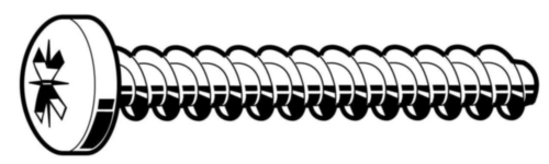 Șuruburi pentru plastic cu cap rotund locaș PZ, formatoare de filet Oțel inoxidabil A2