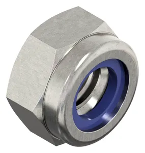 Écrou hexagonal autofreiné à anneau non métallique, style NM/NE, UNC ASME B18.16.6 Acier inoxydable (Inox) ASTM F594 304 CW