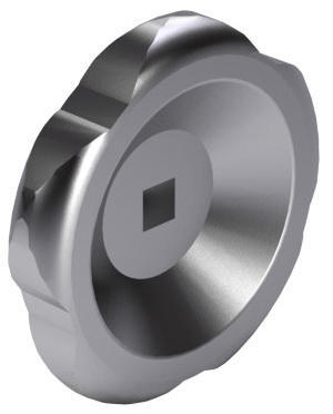 Handwheel with ripple ring with square hole DIN 388-1C Plastic Fenolformaldehyde (bakelite) FS31